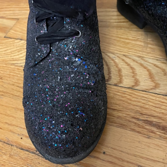 Black & Purple Glitter Combat Boots - Picture 3 of 8